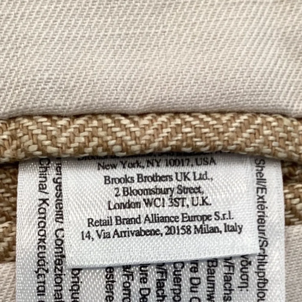 Brooks Brothers Linen Cotton Blend 3 Button Blazer Sport Coat Beige - Medium 40R